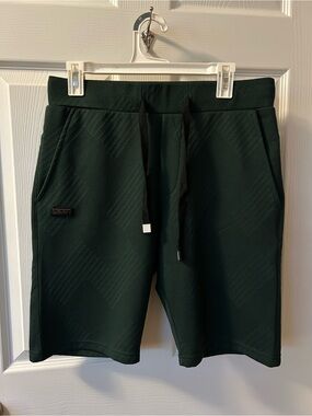 Men's Dark Green Drawstring Athletic Shorts